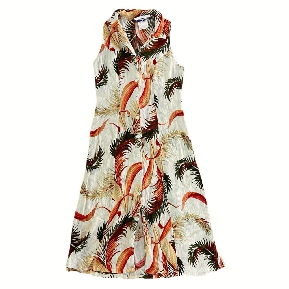 Vintage Chablis Collard Tropical Print Dress Women’s Size small to medium - Picture 3 of 7